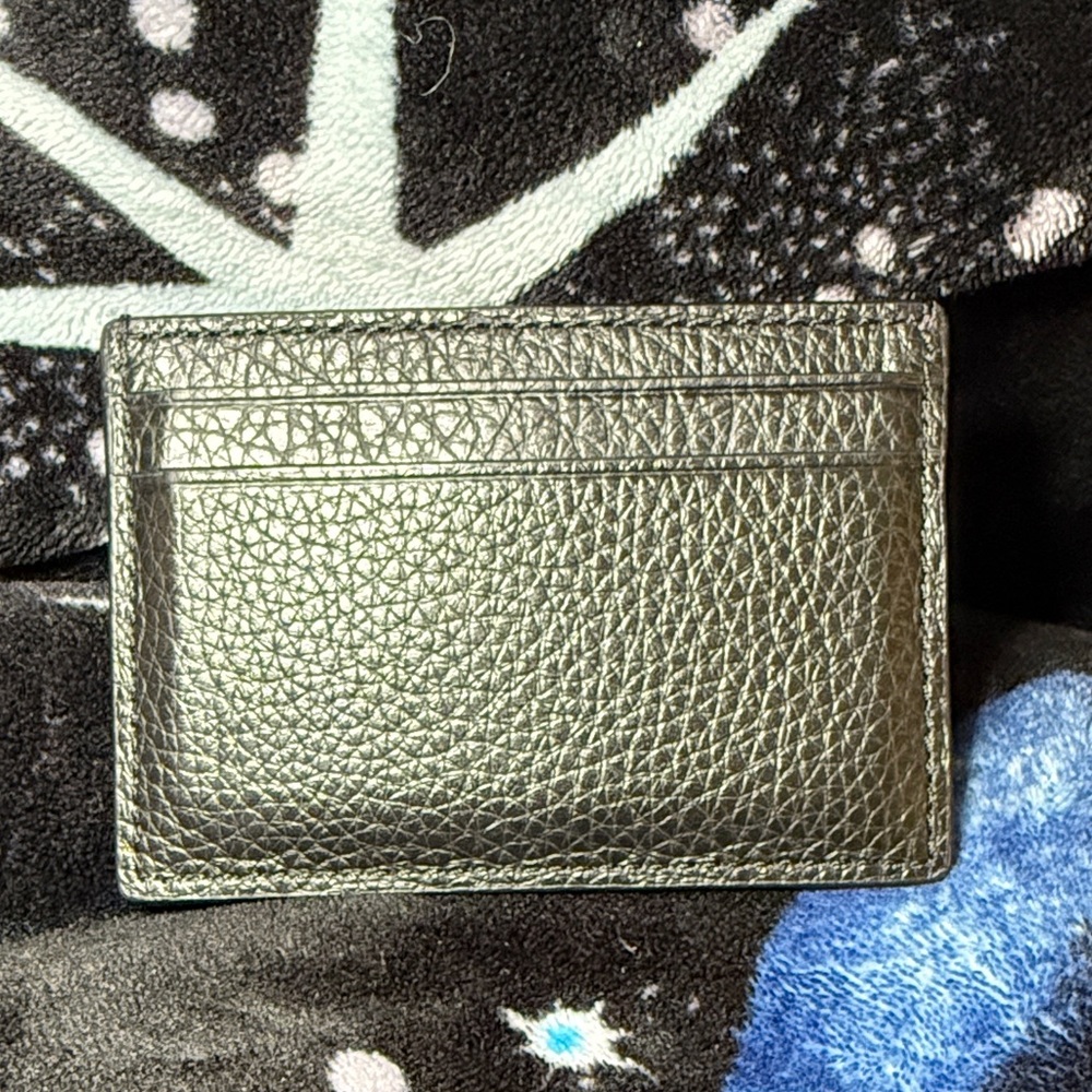 Coach Black Leather Card Case with Colorful Evil Queen Motif - Picture 2 of 2